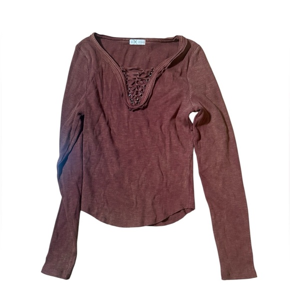 Buckle‎ Guilded Intent lace up brown top long sleeve small - Picture 6 of 8